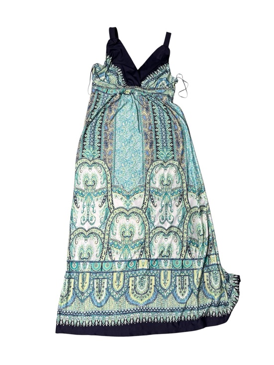 JohnPaulRichard Dresses & Skirts - JohnPaulRichard Aqua & Navy Paisley Maxi Dress
